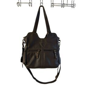 Browning Concealment shoulder Purse Brown Faux leather‎ camo trim metal studs